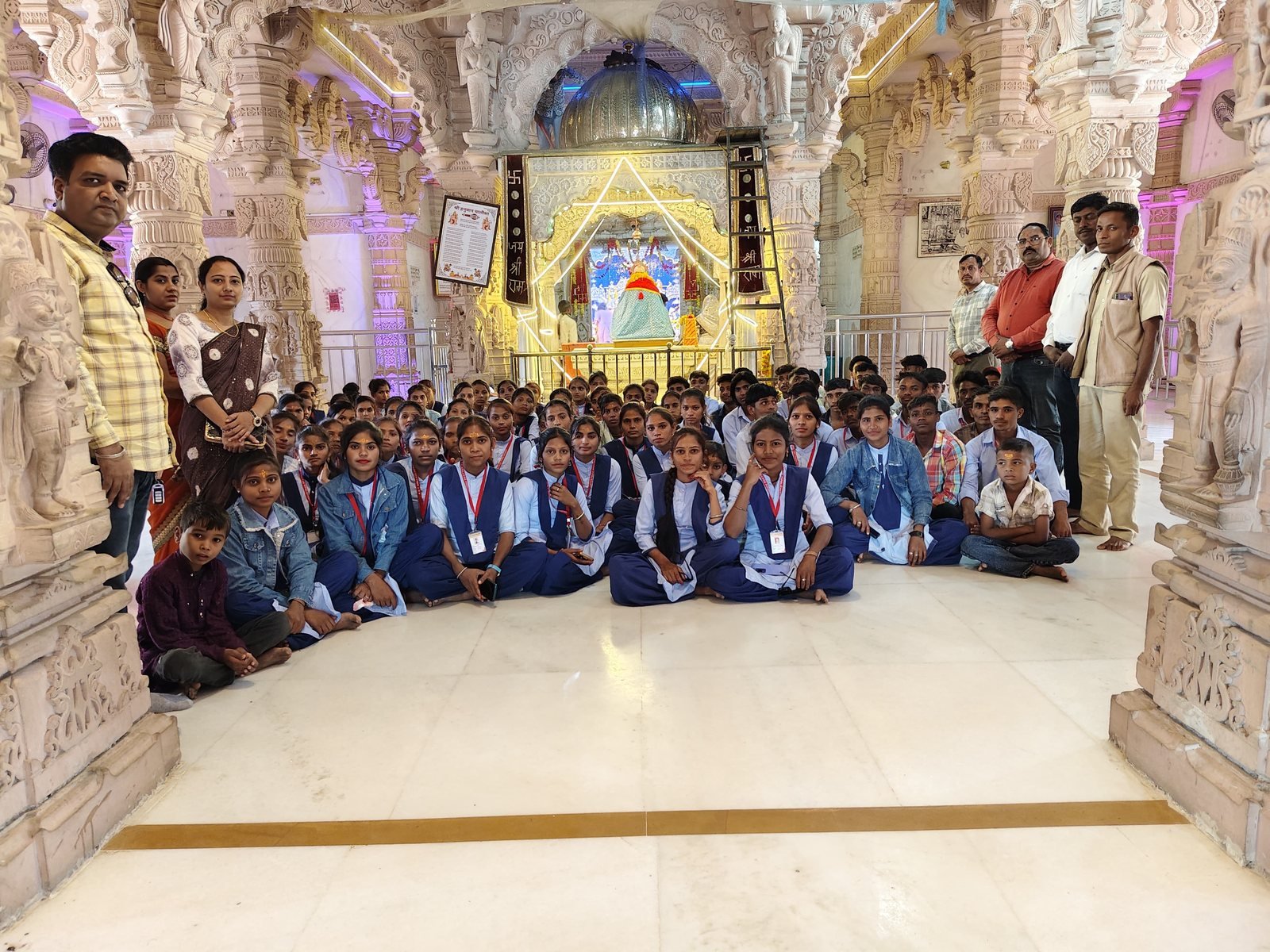 Group visit to a temple shrine as part of the excursion